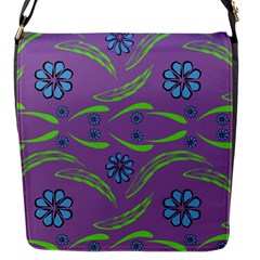 Folk Flowers Print Floral Pattern Ethnic Art Flap Closure Messenger Bag (s) by Eskimos