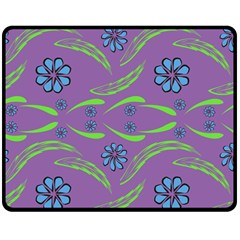 Folk Flowers Print Floral Pattern Ethnic Art Double Sided Fleece Blanket (medium)  by Eskimos