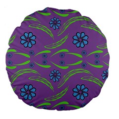 Folk Flowers Print Floral Pattern Ethnic Art Large 18  Premium Flano Round Cushions by Eskimos