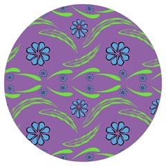 Folk Flowers Print Floral Pattern Ethnic Art Round Trivet by Eskimos