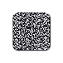 Black And White Qr Motif Pattern Rubber Coaster (square) by dflcprintsclothing