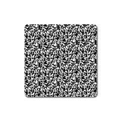 Black And White Qr Motif Pattern Square Magnet