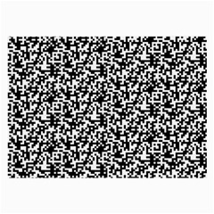 Black And White Qr Motif Pattern Large Glasses Cloth (2 Sides)