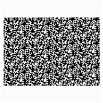 Black And White Qr Motif Pattern Large Glasses Cloth (2 Sides) Front