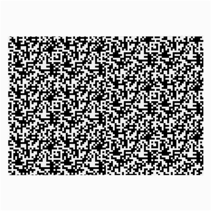 Black And White Qr Motif Pattern Large Glasses Cloth (2 Sides)