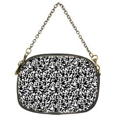 Black And White Qr Motif Pattern Chain Purse (two Sides)