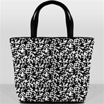 Black And White Qr Motif Pattern Bucket Bag Back