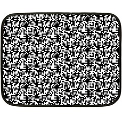 Black And White Qr Motif Pattern Double Sided Fleece Blanket (mini) 