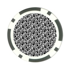 Black And White Qr Motif Pattern Poker Chip Card Guard (10 Pack)