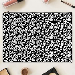 Black And White Qr Motif Pattern Cosmetic Bag (xxxl)