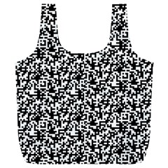 Black And White Qr Motif Pattern Full Print Recycle Bag (xl)