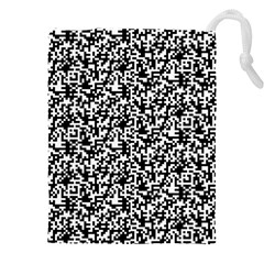 Black And White Qr Motif Pattern Drawstring Pouch (5xl) by dflcprintsclothing