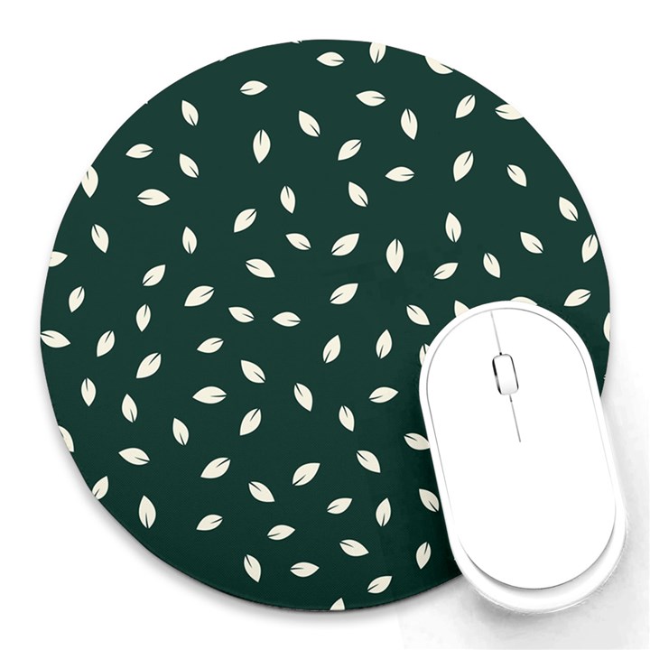 Leaves Pattern Round Mousepad