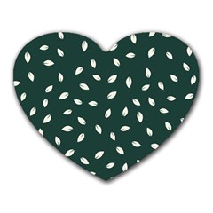 Leaves Pattern Heart Mousepad by CoshaArt