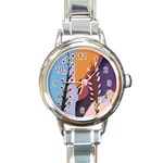 Happy Kiwi Charms Round Italian Charm Watch Front