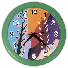 Happy Kiwi Charms Color Wall Clock by HappyKiwi