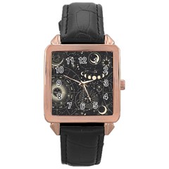 Magic-patterns Rose Gold Leather Watch  by bestdesigns1