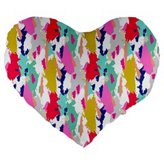 Acryl Paint Large 19  Premium Flano Heart Shape Cushions