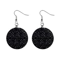 Pixel Grid Dark Black And White Pattern Mini Button Earrings by dflcprintsclothing