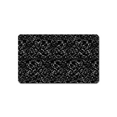 Pixel Grid Dark Black And White Pattern Magnet (name Card) by dflcprintsclothing