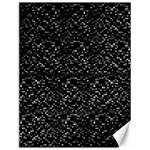 Pixel Grid Dark Black And White Pattern Canvas 12  x 16  11.86 x15.41  Canvas - 1