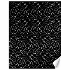 Pixel Grid Dark Black And White Pattern Canvas 18  X 24 