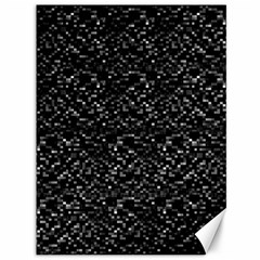 Pixel Grid Dark Black And White Pattern Canvas 36  X 48 