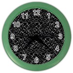 Pixel Grid Dark Black And White Pattern Color Wall Clock Front