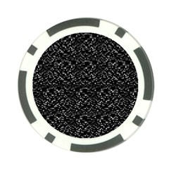 Pixel Grid Dark Black And White Pattern Poker Chip Card Guard