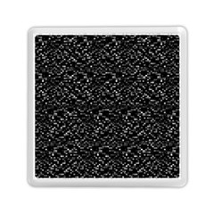 Pixel Grid Dark Black And White Pattern Memory Card Reader (square) by dflcprintsclothing