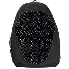 Pixel Grid Dark Black And White Pattern Backpack Bag