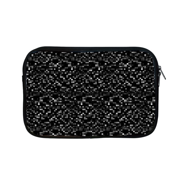 Pixel Grid Dark Black And White Pattern Apple iPad Mini Zipper Cases