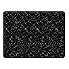 Pixel Grid Dark Black And White Pattern Double Sided Fleece Blanket (small) 