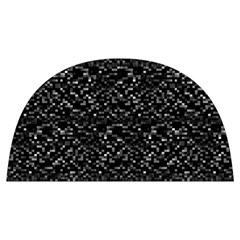 Pixel Grid Dark Black And White Pattern Anti Scalding Pot Cap