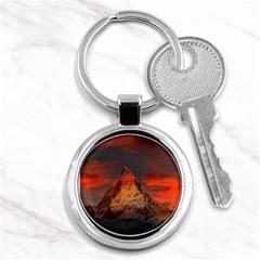 Switzerland-zermatt-mountains-snow- Key Chain (round) by Amaryn4rt