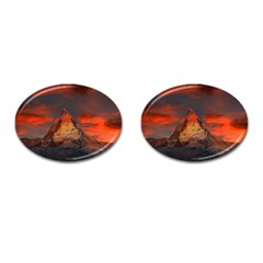 Switzerland-zermatt-mountains-snow- Cufflinks (oval)