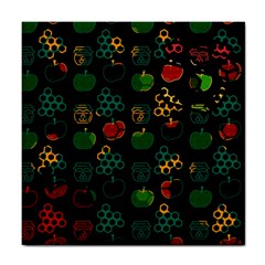 Apples Honey Honeycombs Pattern Tile Coaster