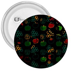 Apples Honey Honeycombs Pattern 3  Buttons