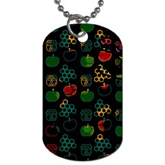 Apples Honey Honeycombs Pattern Dog Tag (One Side)