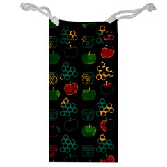 Apples Honey Honeycombs Pattern Jewelry Bag by Amaryn4rt