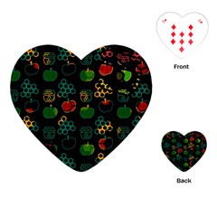 Apples Honey Honeycombs Pattern Playing Cards Single Design (Heart)