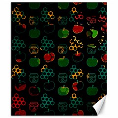 Apples Honey Honeycombs Pattern Canvas 8  X 10  by Amaryn4rt