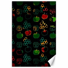 Apples Honey Honeycombs Pattern Canvas 24  x 36 