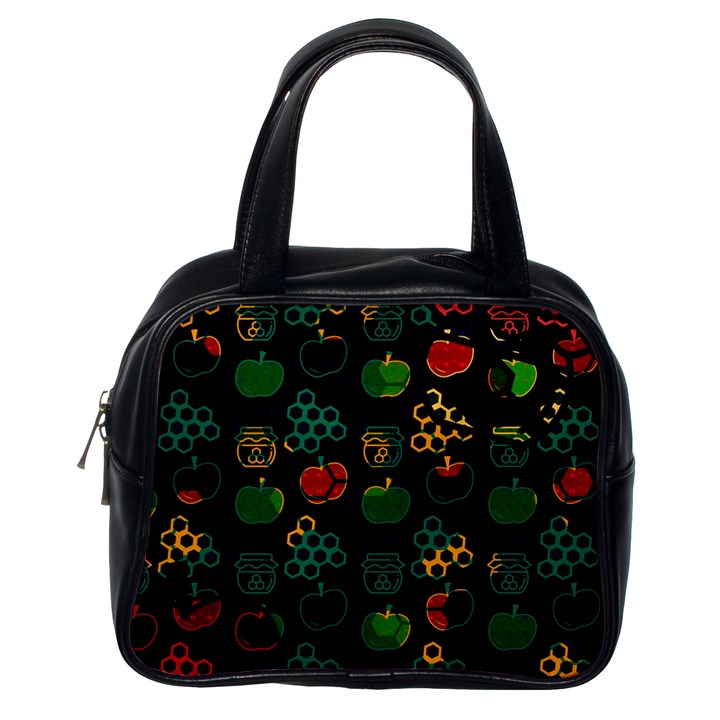 Apples Honey Honeycombs Pattern Classic Handbag (One Side)