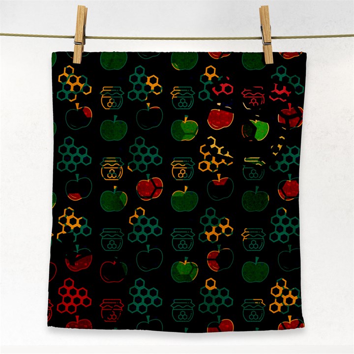 Apples Honey Honeycombs Pattern Face Towel