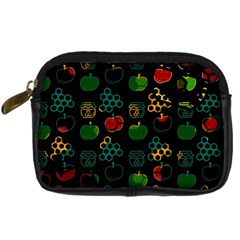 Apples Honey Honeycombs Pattern Digital Camera Leather Case