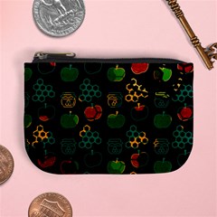 Apples Honey Honeycombs Pattern Mini Coin Purse