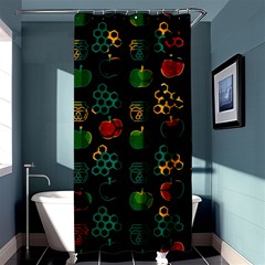 Apples Honey Honeycombs Pattern Shower Curtain 36  x 72  (Stall) 