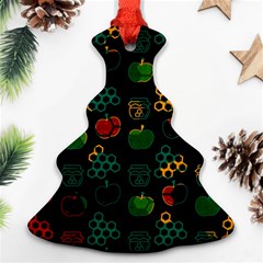 Apples Honey Honeycombs Pattern Christmas Tree Ornament (Two Sides)