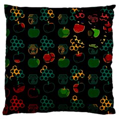 Apples Honey Honeycombs Pattern Large Cushion Case (One Side)